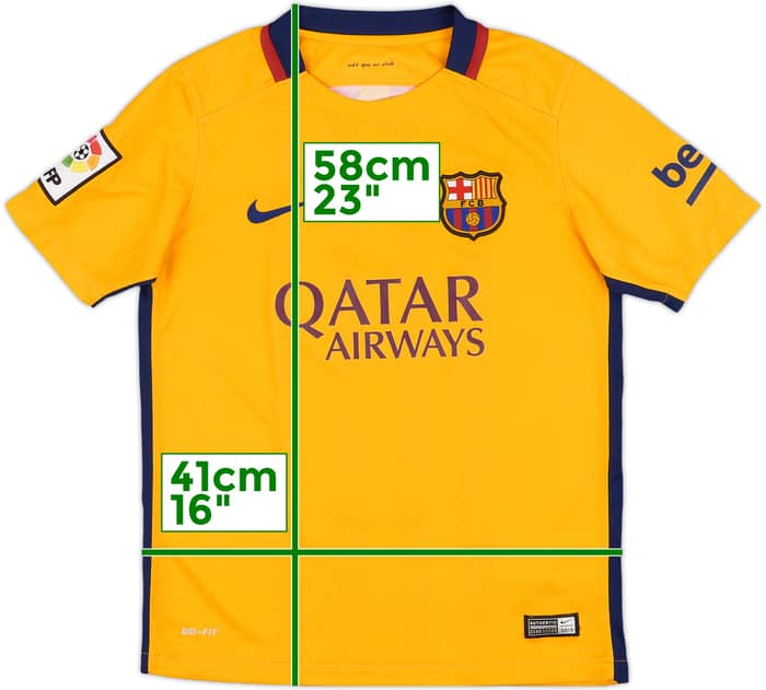 2015-16 Barcelona Away Shirt - 8/10 - (M.Boys)