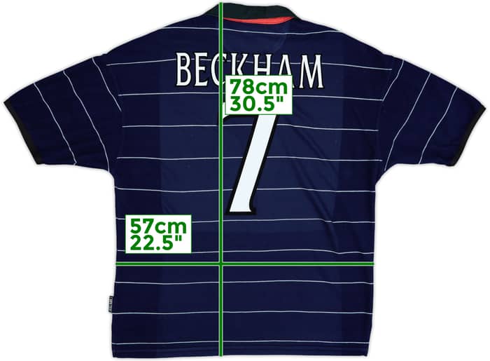 1999-00 Manchester United Away Shirt Beckham #7 - 8/10 - (L)