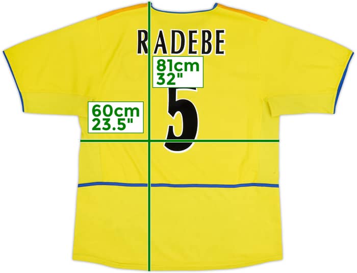 2002-03 Leeds United Away Shirt Radebe #5 - 5/10 - (XL)