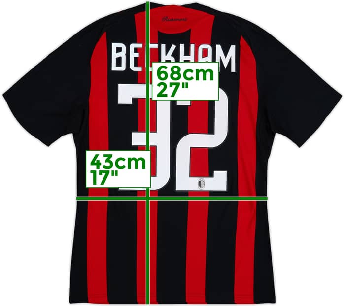 2008-09 AC Milan Home Shirt Beckham #32 - 5/10 - (S)