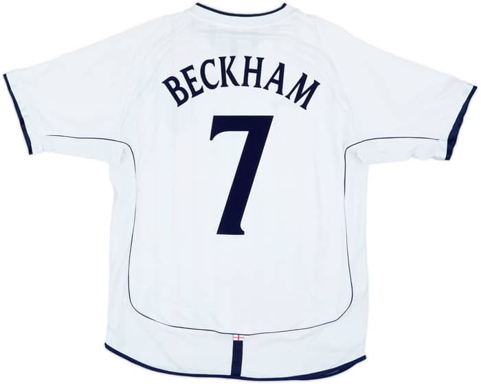 2001-03 Inglaterra Camiseta Local Beckham #7 - 5/10 - (XL)