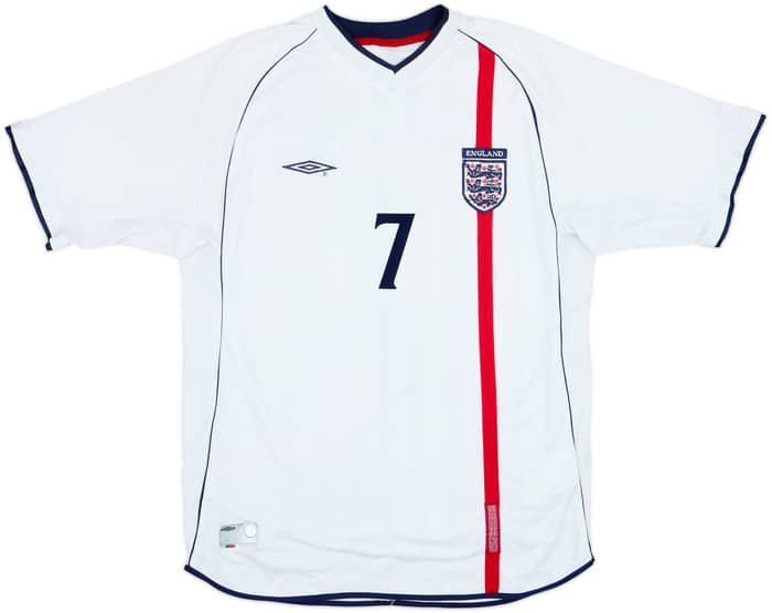 2001-03 Inglaterra Camiseta Local Beckham #7 - 5/10 - (XL)