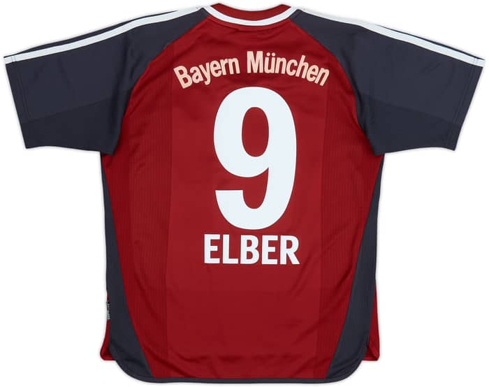2001-02 Bayern Munich Home Shirt Elber #9 - 7/10 - (XL.Boys)