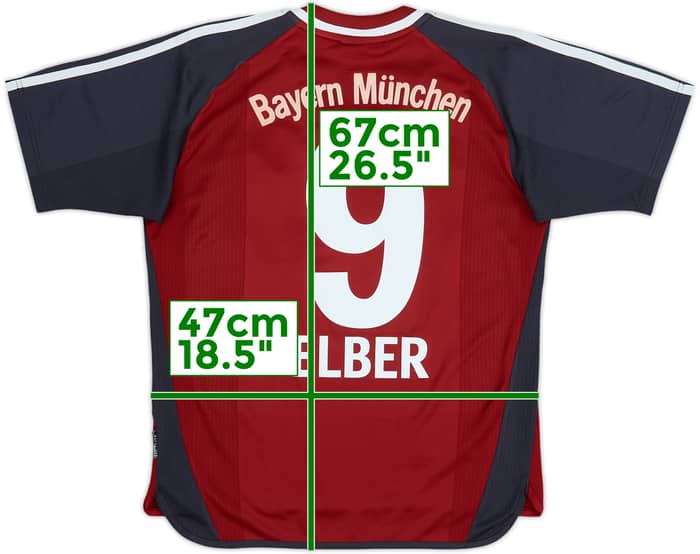 2001-02 Bayern Munich Home Shirt Elber #9 - 7/10 - (XL.Boys)