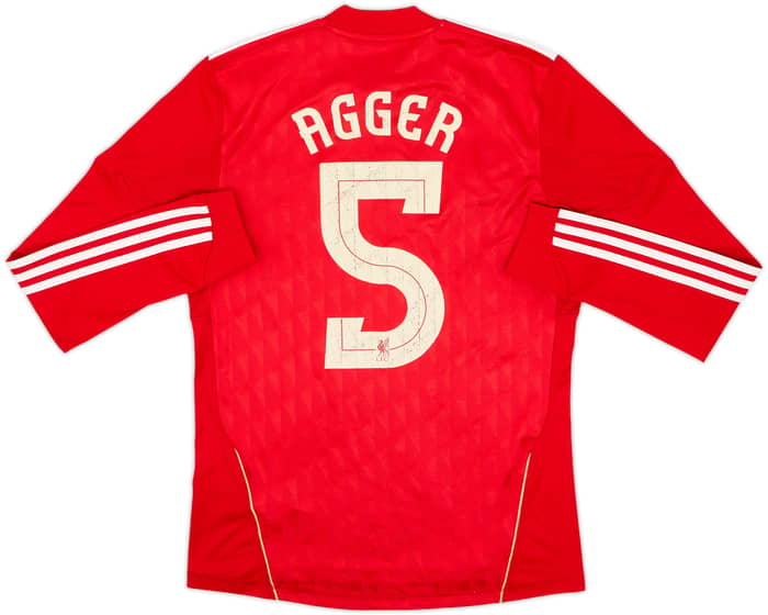 2010-12 Liverpool Home L/S Shirt Agger #5 - 5/10 - (S)