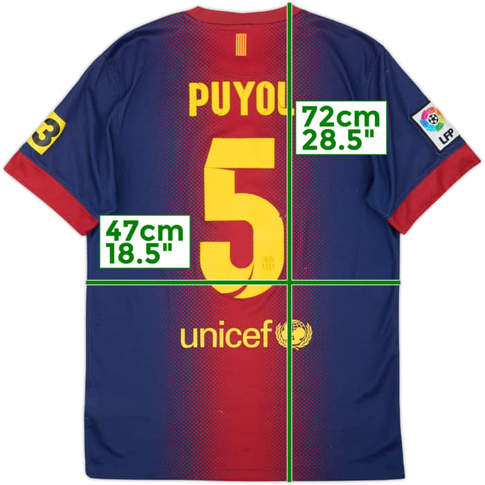 2012-13 Barcelona Home Shirt Puyol #5 - 6/10 - (S)