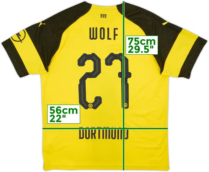 2018-19 Borussia Dortmund Home Shirt Wolf #27 - 5/10 - (XL)
