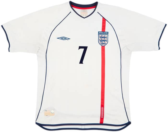 2001-03 England Home Shirt Beckham #7 - 4/10 - (M)