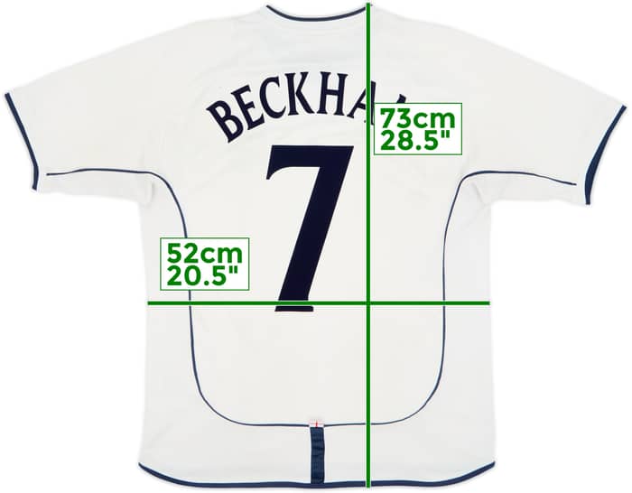 2001-03 England Home Shirt Beckham #7 - 4/10 - (M)