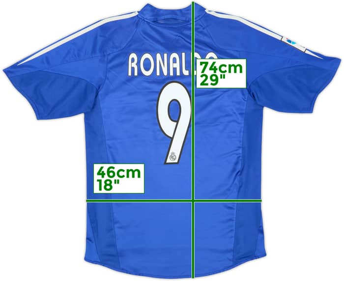 Camiseta de la tercera equipación del Real Madrid 2004-05 Ronaldo #9 - 7/10 - (S)