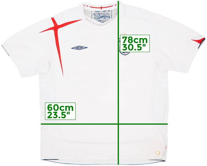 2005-07 England Home Shirt - 5/10 - (XXL)