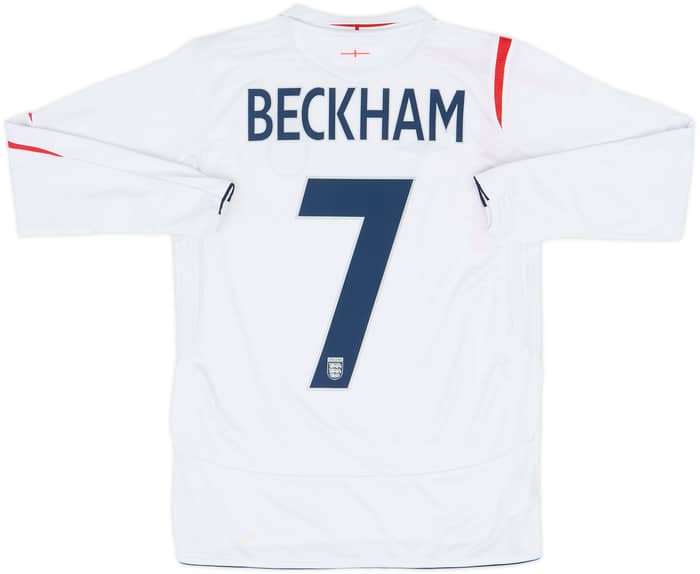 2005-07 England Home Shirt Beckham #7 - 7/10 - (XL.Boys)
