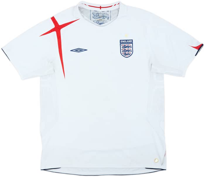 2005-07 England Home Shirt - 5/10 - (XL)