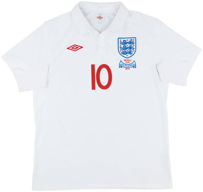 2009-10 England 'South Africa' Home Shirt Rooney #10 - 8/10 - (L)