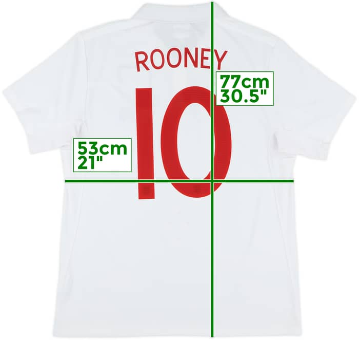 2009-10 England 'South Africa' Home Shirt Rooney #10 - 8/10 - (L)