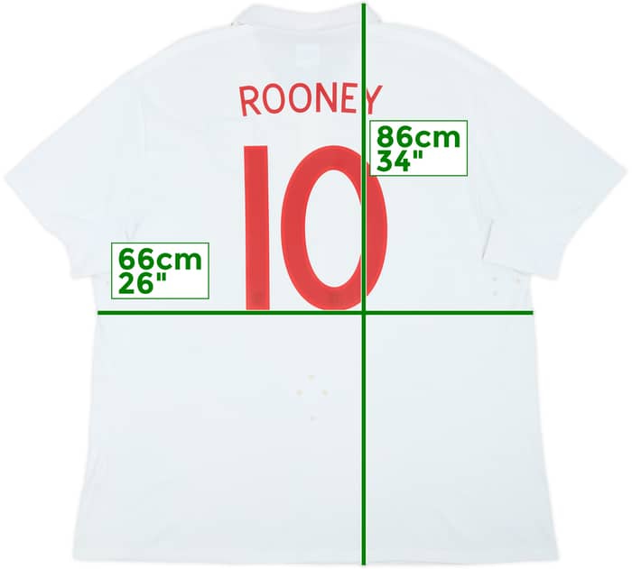 2009-10 England Home Shirt Rooney #10 - 7/10 - (3XL)