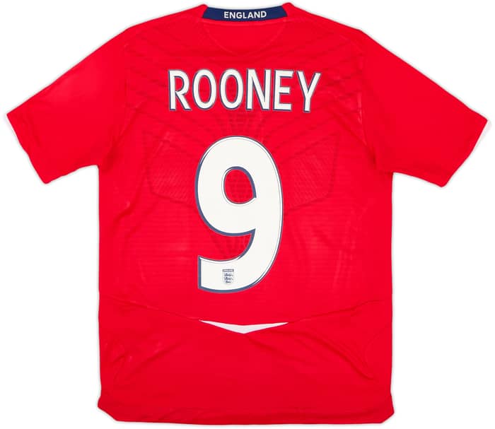 Camiseta de visitante de Inglaterra 2008-10 Rooney #9 - 8/10 - (XL.Niños)