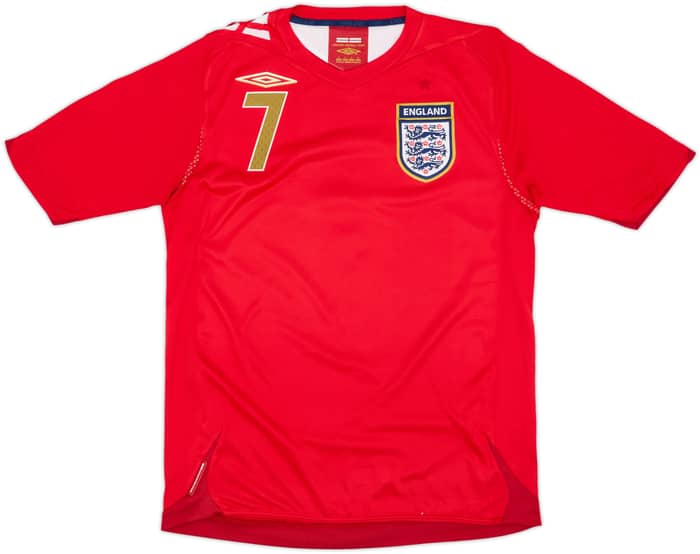 2006-08 England Away Shirt Beckham #7 - 5/10 - (S)