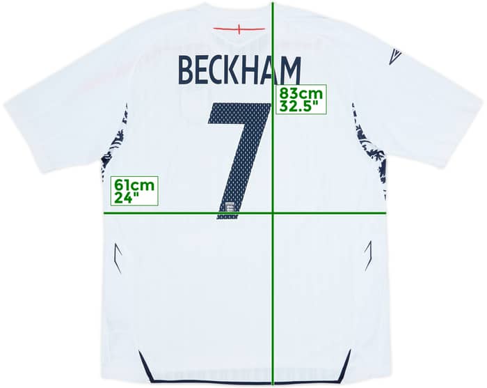 2007-09 England 'vs Croatia' Home Shirt Beckham #7 - 8/10 - (XXL)