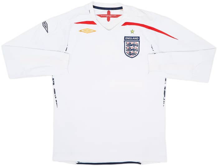 2007-09 England Home L/S Shirt - 4/10 - (M)