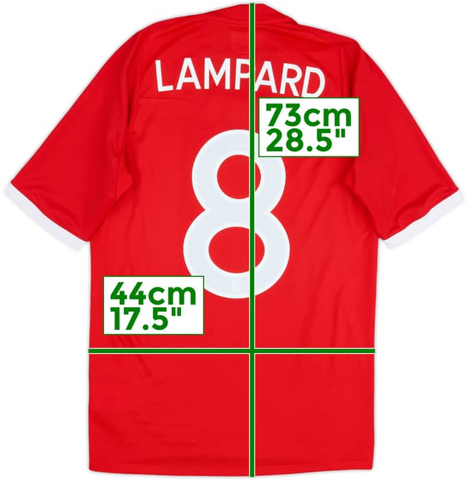 Camiseta de visitante de Inglaterra 2010-11 Lampard #8 - 9/10 - (XS)