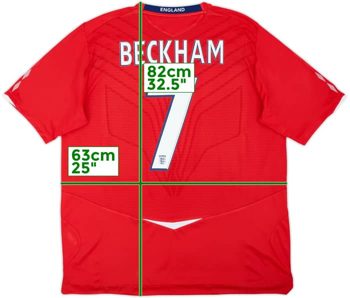 2008-10 England Away Shirt Beckham #7 - 5/10 - (XXL)