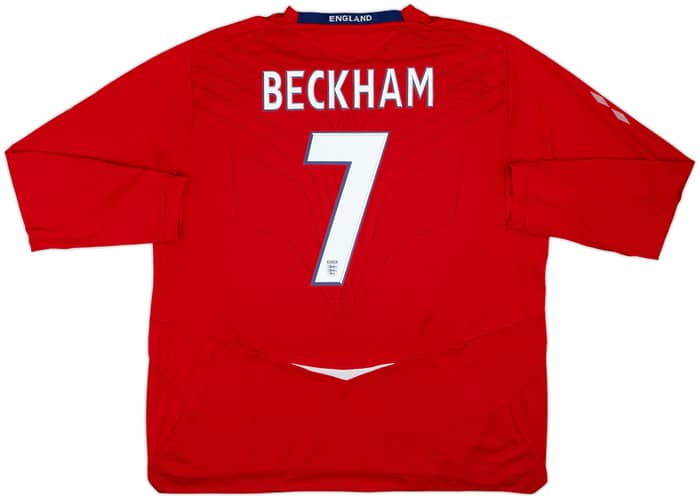2008-10 England Away L/S Shirt Beckham #7 - 8/10 - (3XL)