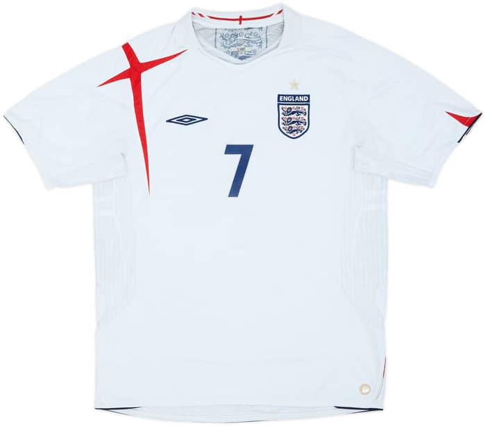 2005-07 England Home Shirt Beckham #7 - 5/10 - (L)