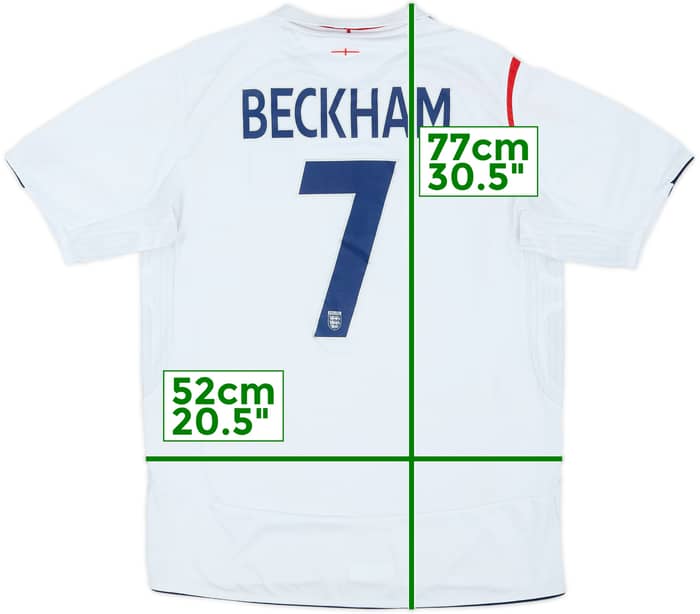 2005-07 England Home Shirt Beckham #7 - 5/10 - (L)