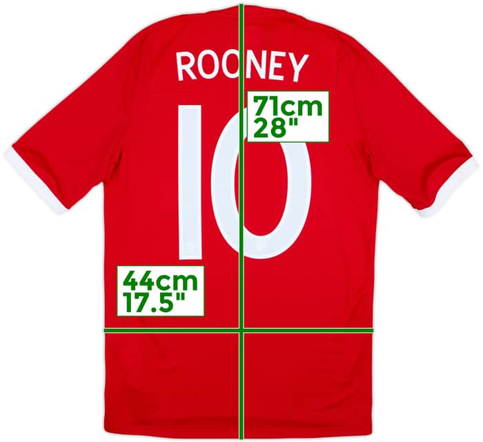 2010-11 England Away Shirt Rooney #10 - 9/10 - (XS)