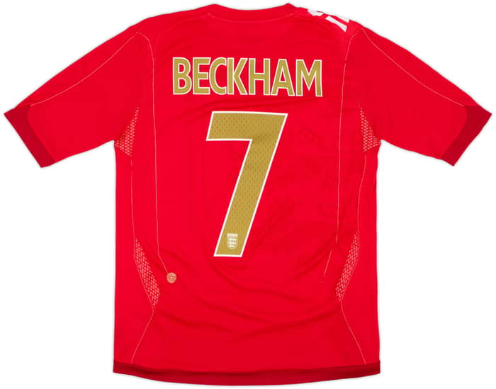2006-08 England Away Shirt Beckham #7 - 6/10 - (14-15 Years)