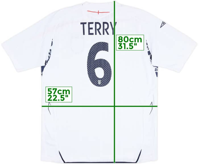 2007-09 England Home Shirt Terry #6 - 5/10 - (XL)