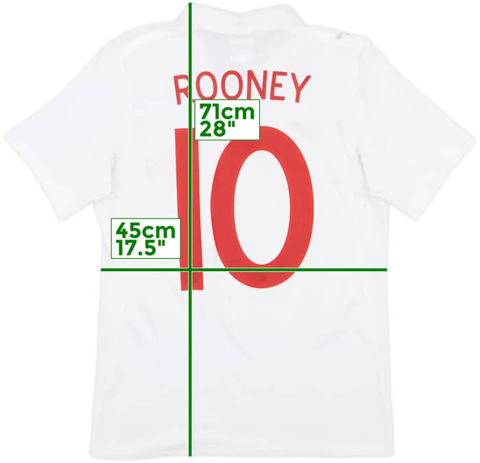 2009-10 England 'South Africa' Home Shirt Rooney #10 - 8/10 - (XS)