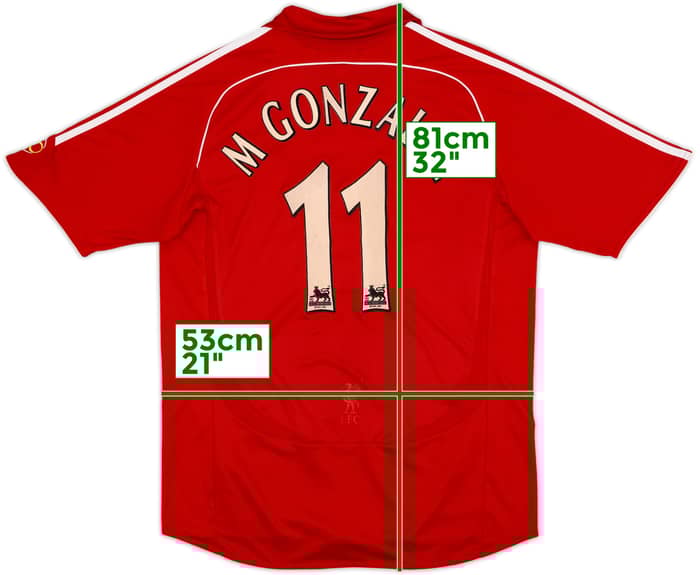 2006-08 Liverpool Home Shirt M Gonzalez #11 - 4/10 - (L)