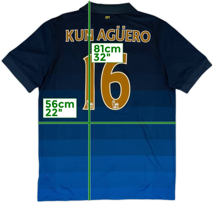 2014-15 Manchester City Away Shirt Kun Aguero #16 - 6/10 - (L)