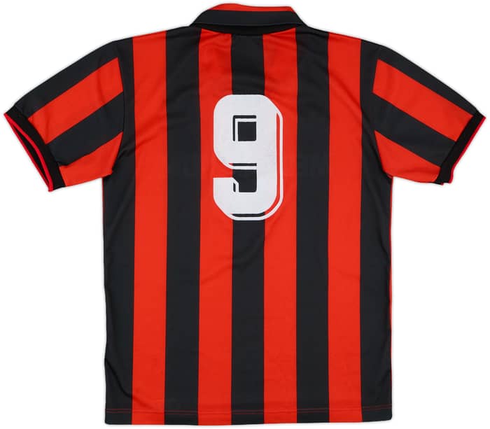 1991-92 AC Milan Home Shirt #9 - 8/10 - (XS)