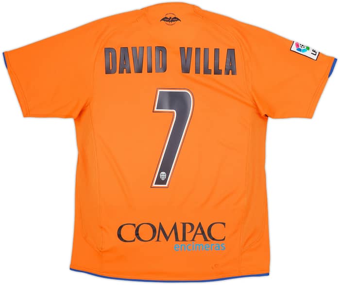 2007-08 Valencia Away Shirt David Villa #7 - 8/10 - (S)