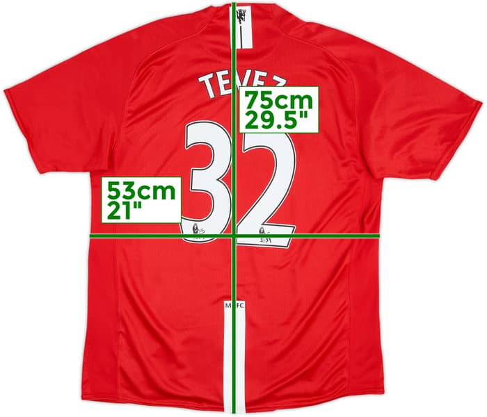 2007-09 Manchester United Home Shirt Tevez #32 - 9/10 - (L)