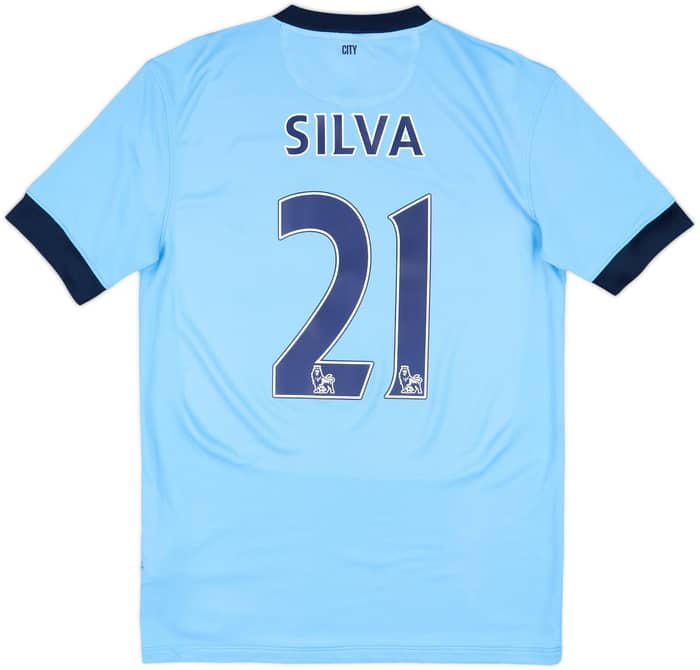 2014-15 Manchester City Home Shirt Silva #21 - 7/10 - (M)