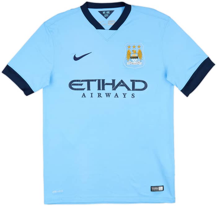 2014-15 Manchester City Home Shirt Silva #21 - 7/10 - (M)