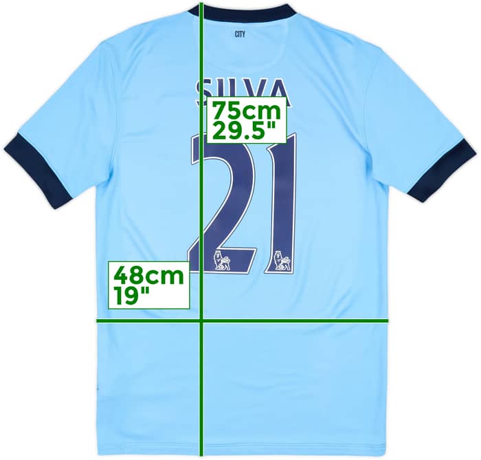 2014-15 Manchester City Home Shirt Silva #21 - 7/10 - (M)