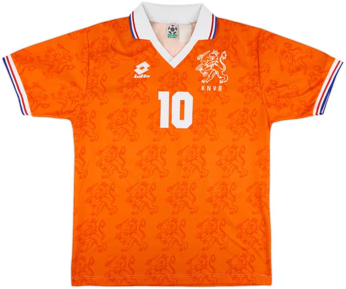 1992-94 Netherlands Home Shirt Bergkamp #10 - 8/10 - (M)