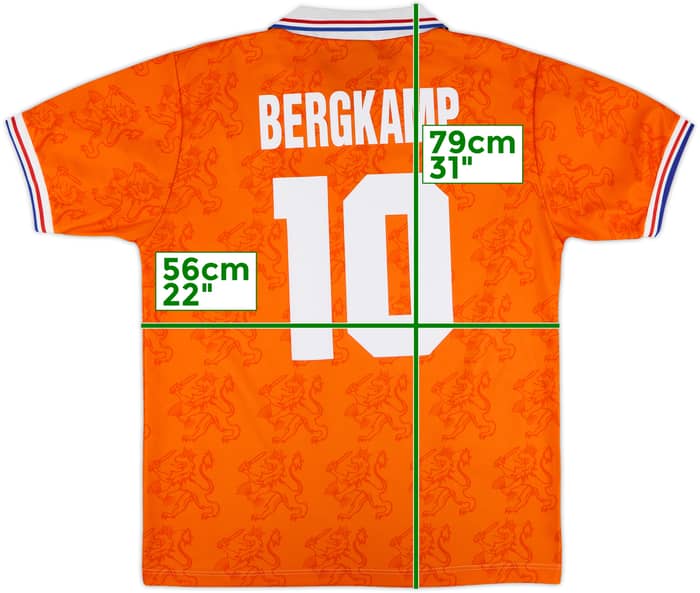 1992-94 Netherlands Home Shirt Bergkamp #10 - 8/10 - (M)