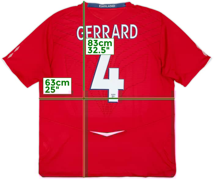 2008-10 England Away Shirt Gerrard #4 - 6/10 - (XXL)