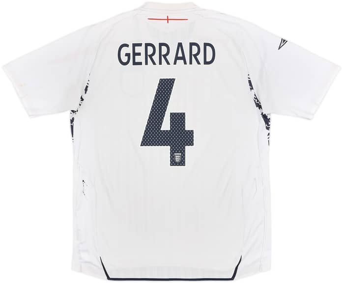 2007-09 England Home Shirt Gerrard #4 - 7/10 - (XL)