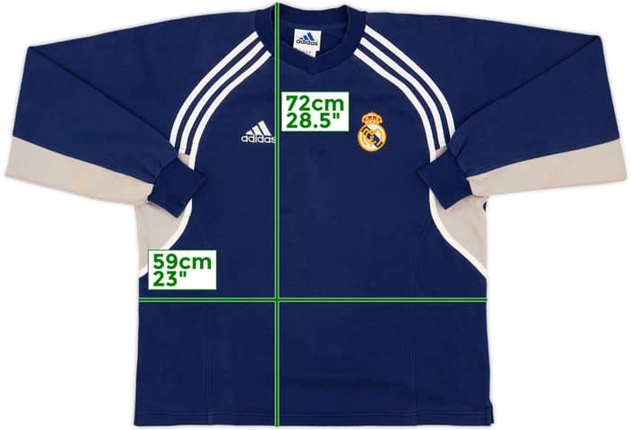 2000-01 Real Madrid adidas Sweat Top - 8/10 - (M)