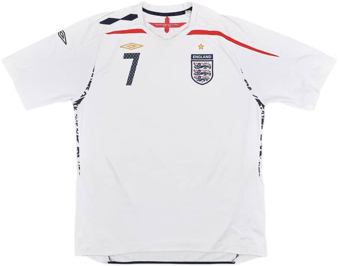 2007-09 England Home Shirt Beckham #7 - 7/10 - (XXL)