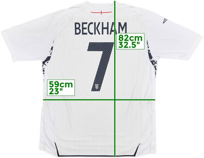 2007-09 England Home Shirt Beckham #7 - 7/10 - (XXL)