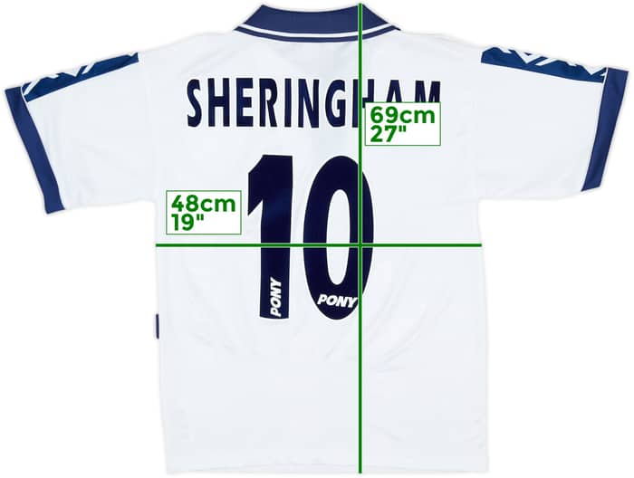 1995-97 Tottenham Home Shirt Sheringham #10 - 10/10 - (S)