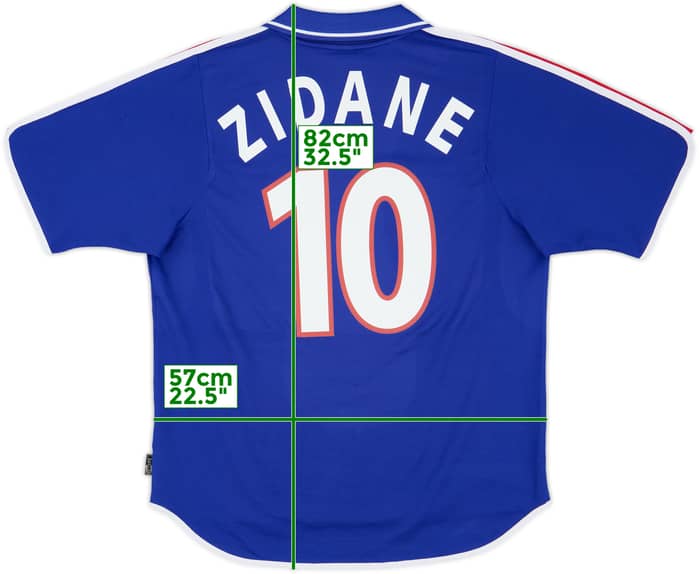 2000-02 France Home Shirt Zidane #10 - 8/10 - (L)